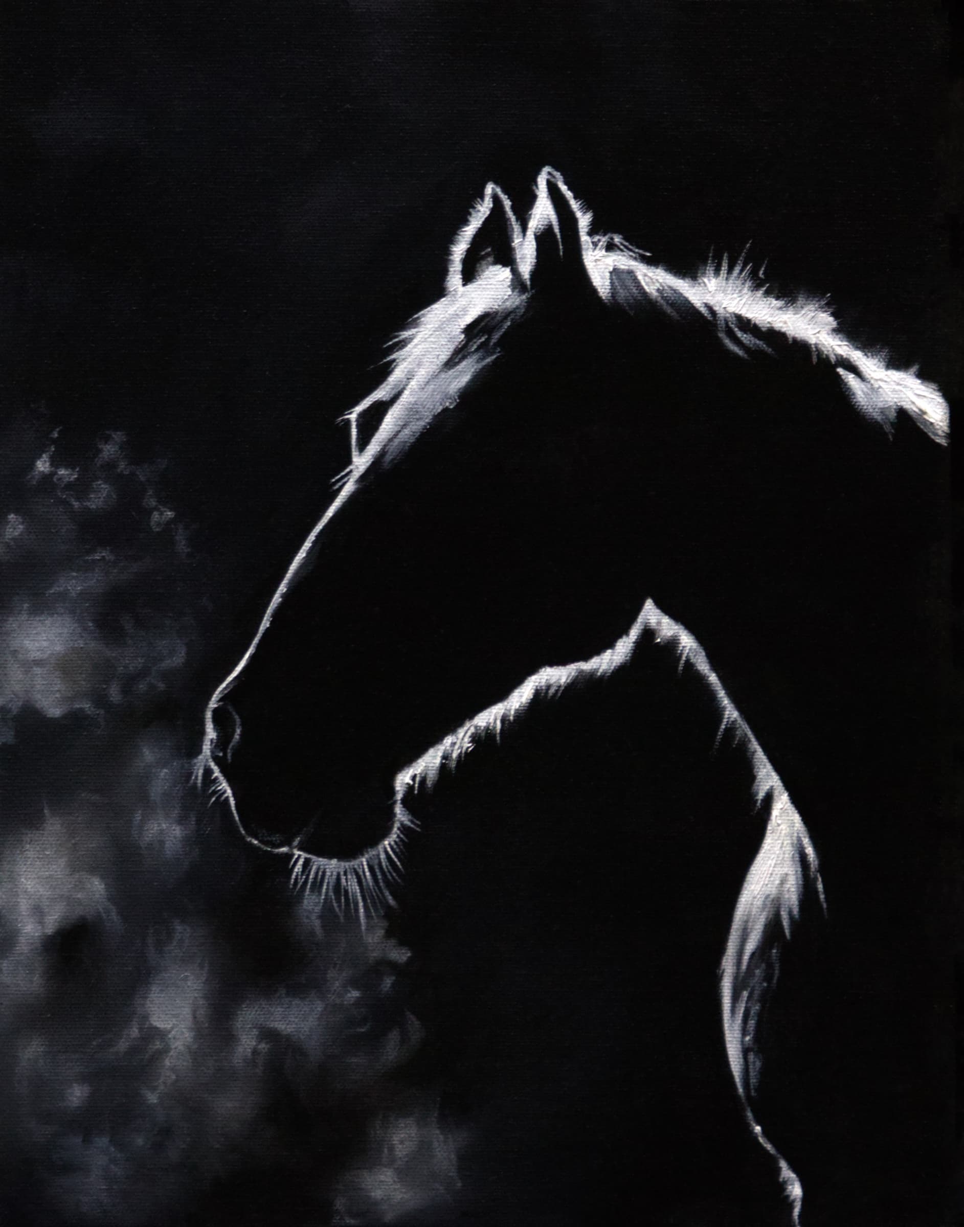 Midnight Mare - oil painting by Christa Faulk